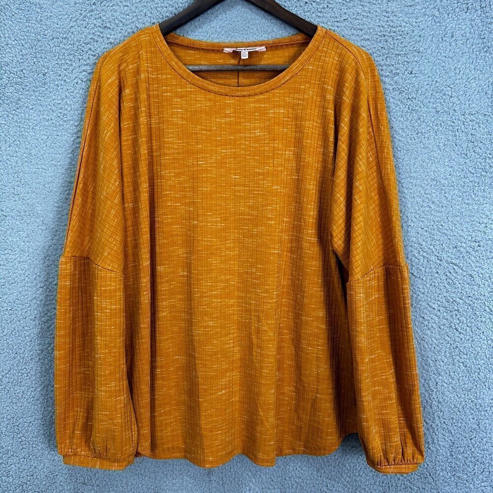 Juicy Couture‎ top womens XXL burnt orange long balloon sleeve ribbed knit flowy